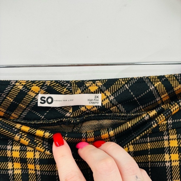 SO High Rise Plaid Leggings - Black & Yellow - Picture 3 of 4